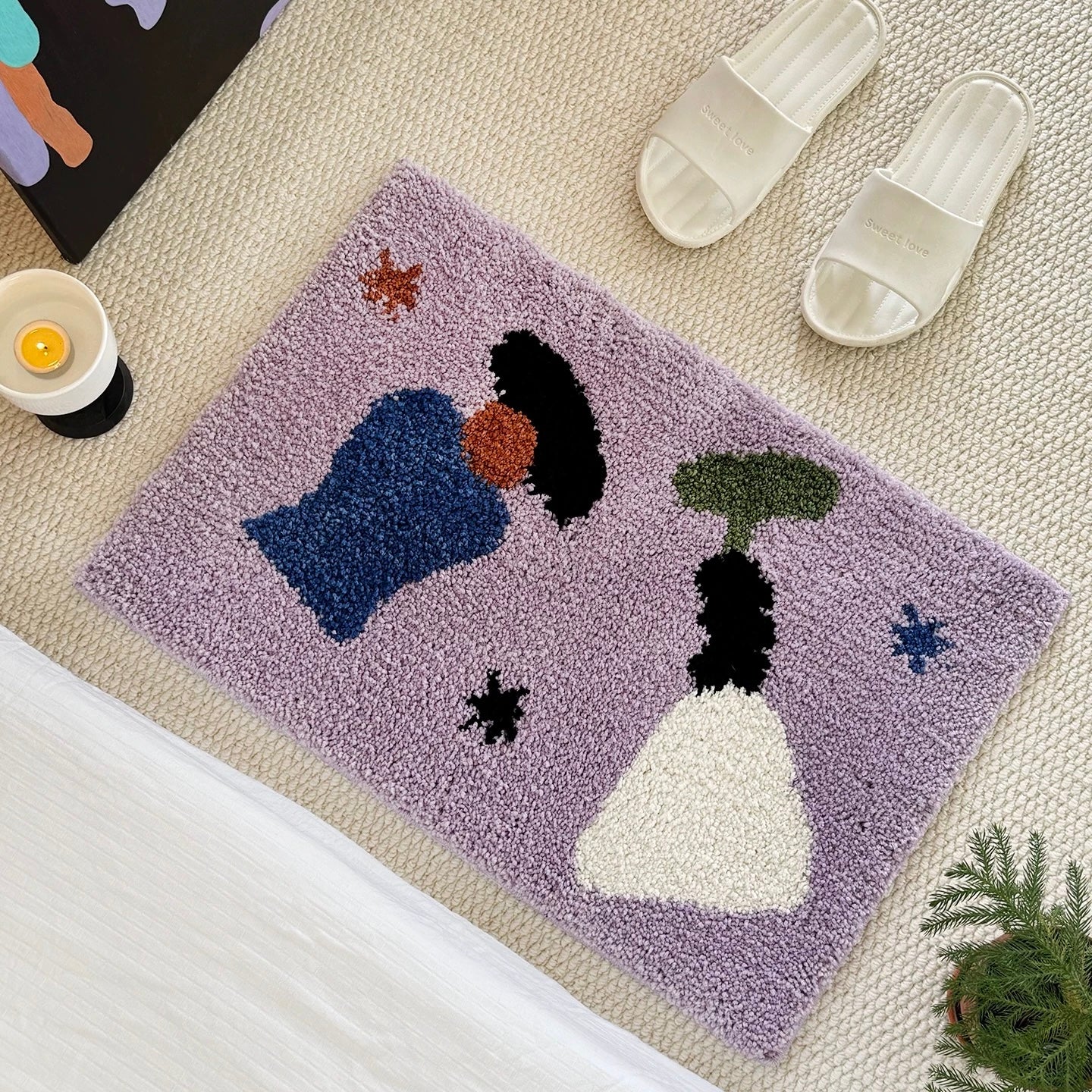Purple Art Tufted mini mat