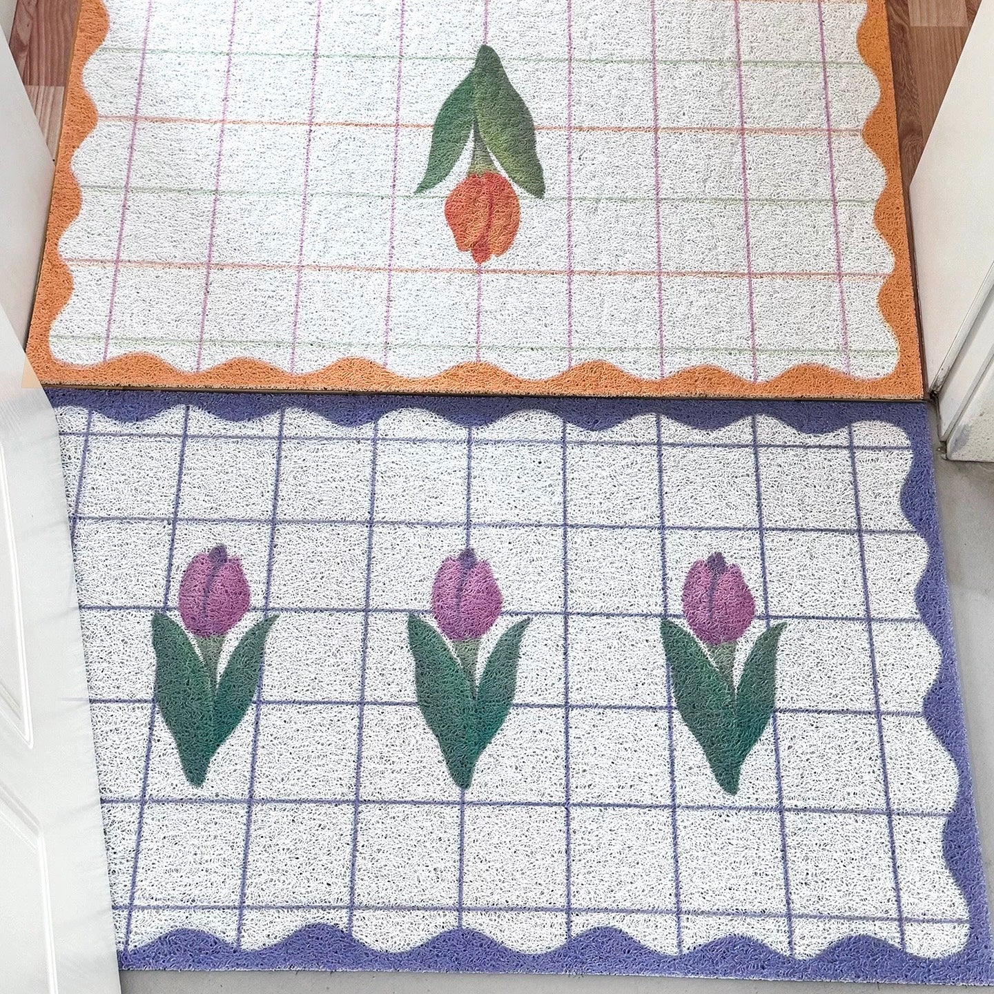 Tulip Plaid Wavy Wire door mat (2design)