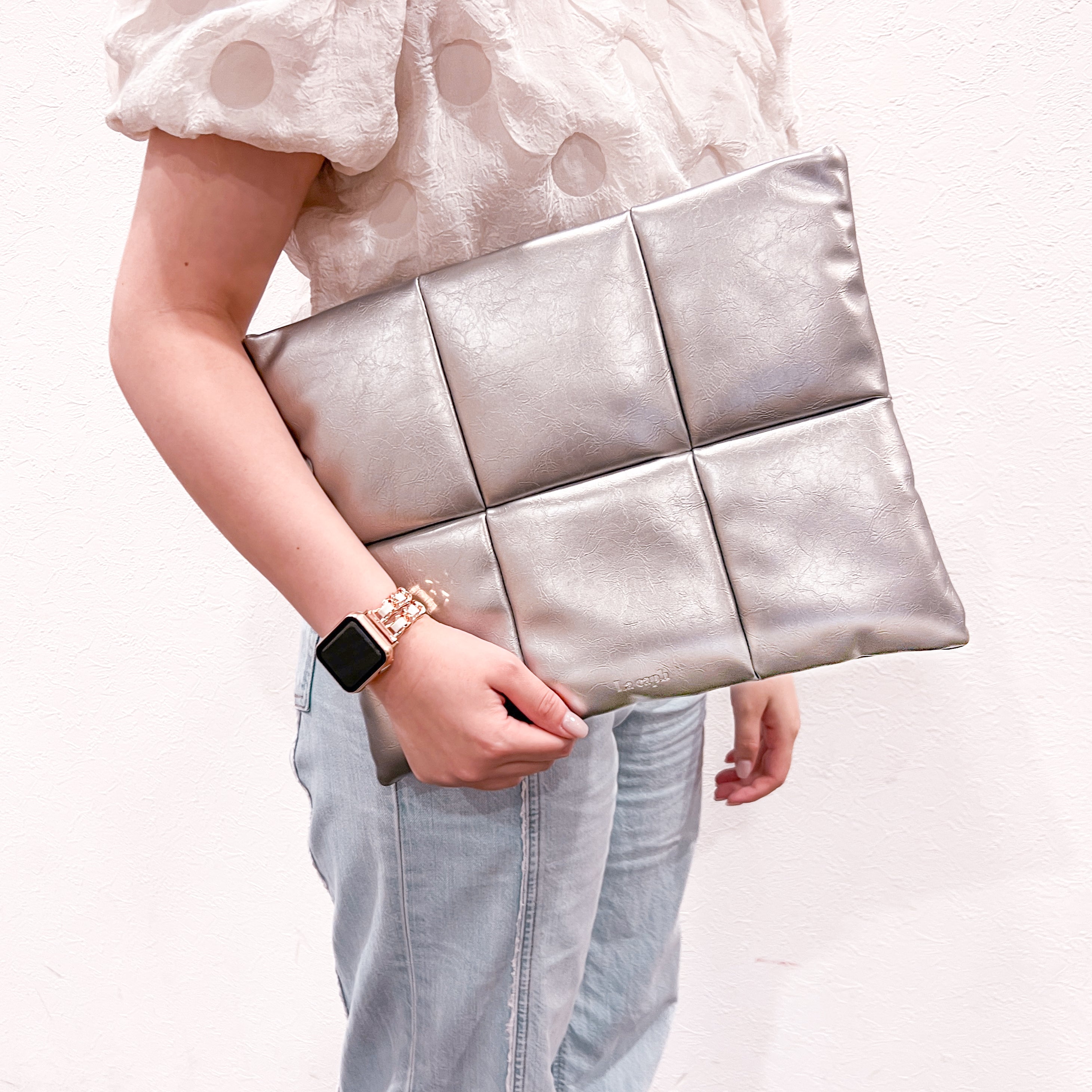 metallic silver PC case