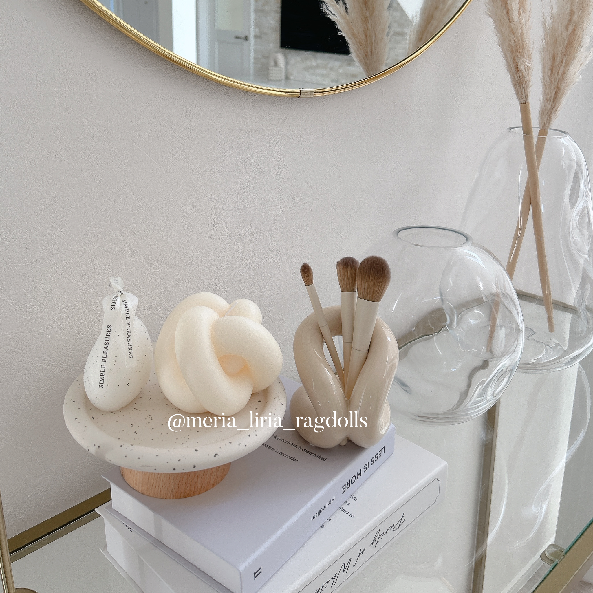 ceramic brush stand & miror (3colors)