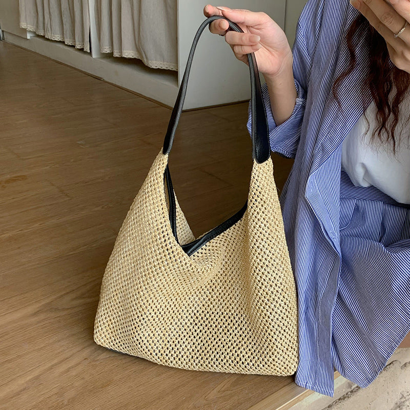 4color inner pouch straw bag