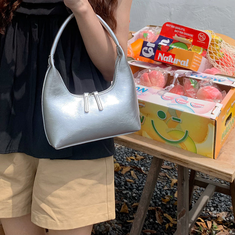 3color leather mini handbag