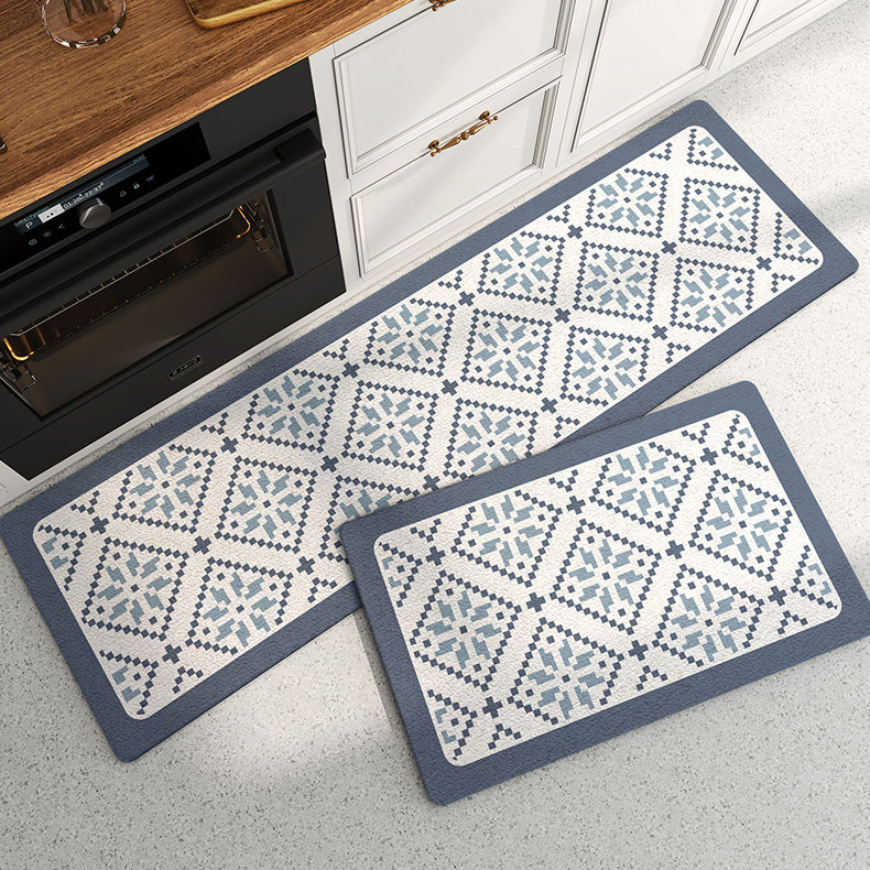 8design blue color kitchen mat