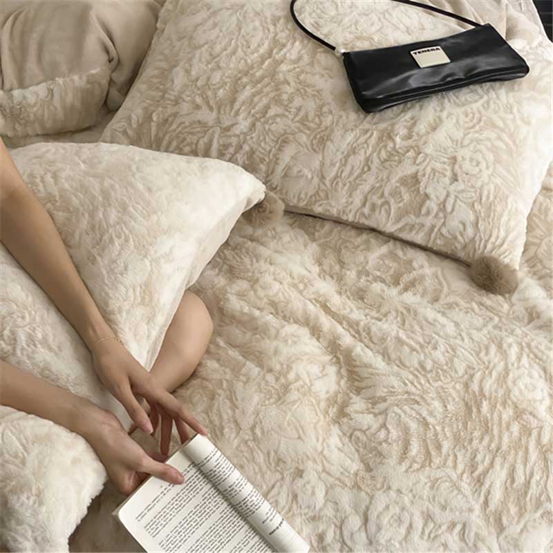 3color elegant embossing bedlinen set