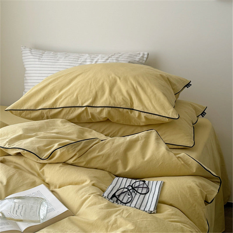 6color piping cotton bedlinen set