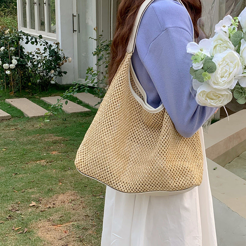 4color inner pouch straw bag