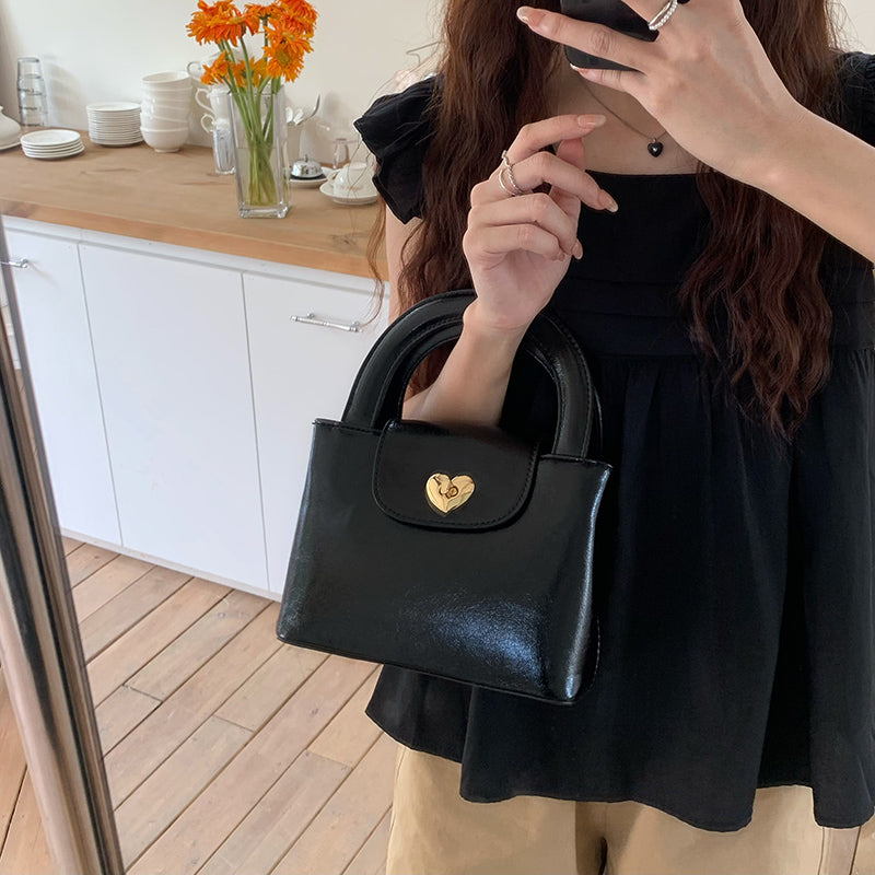 2color heart lock 2way handbag