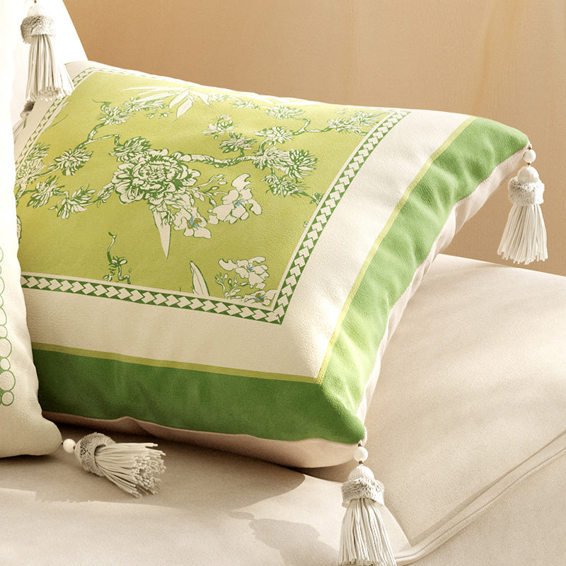 3design green botanical logo cushion