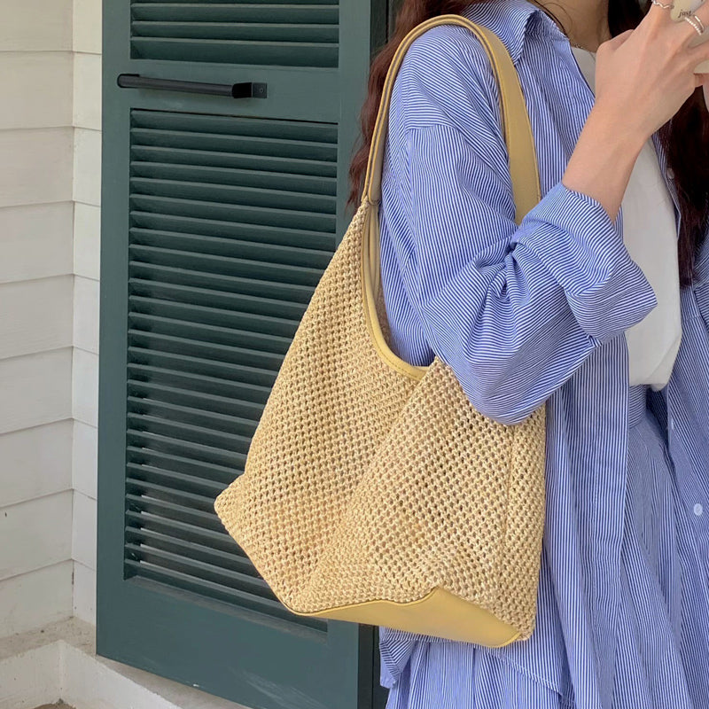 4color inner pouch straw bag