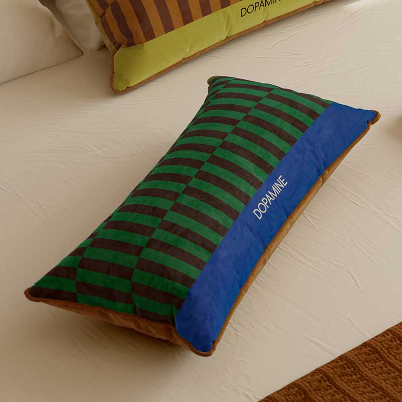 4color retro check long cushion