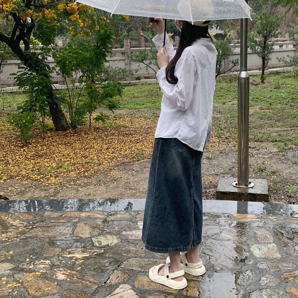 3color button rubber room shoes