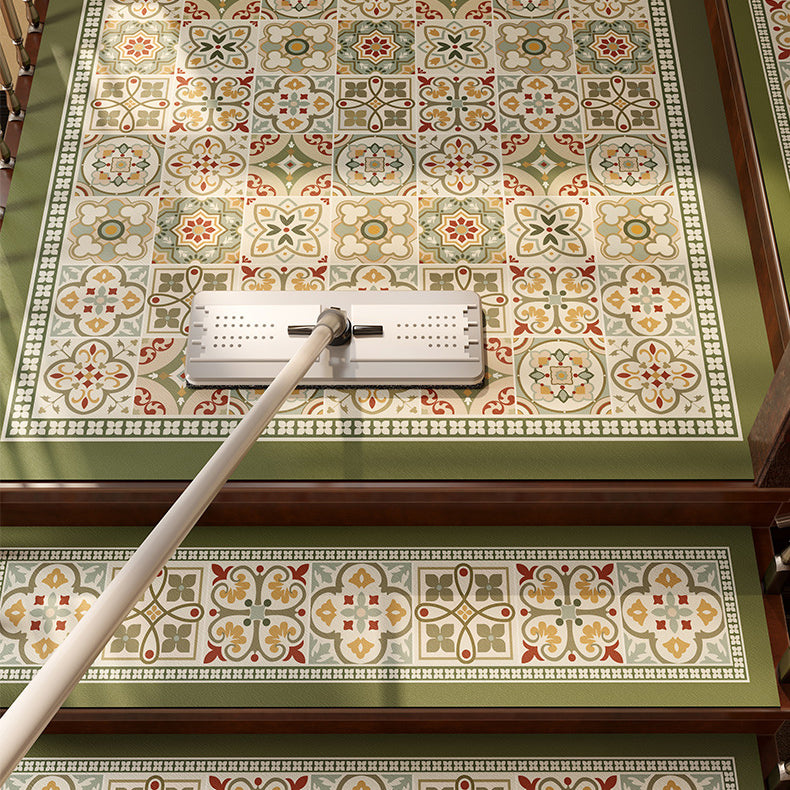 2color flower tile step mat