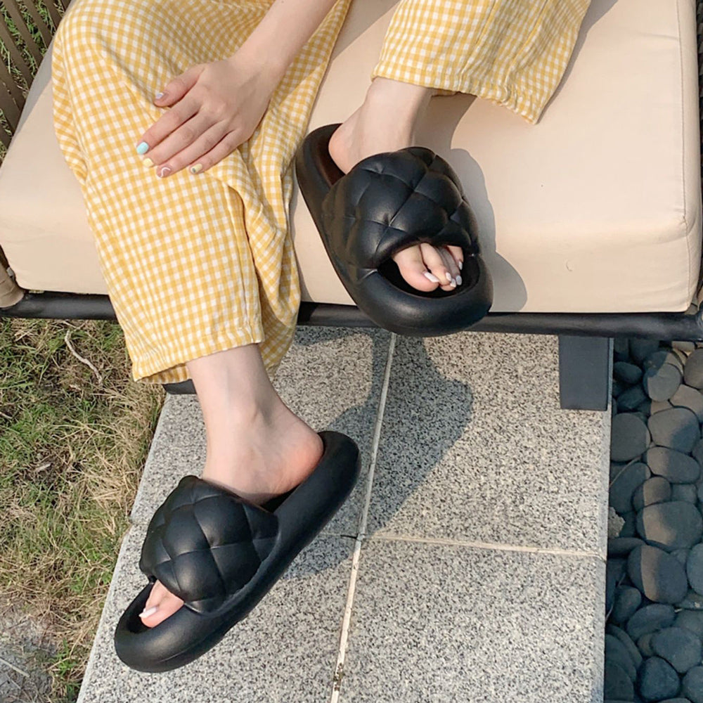 4color quilting rubber room shoes