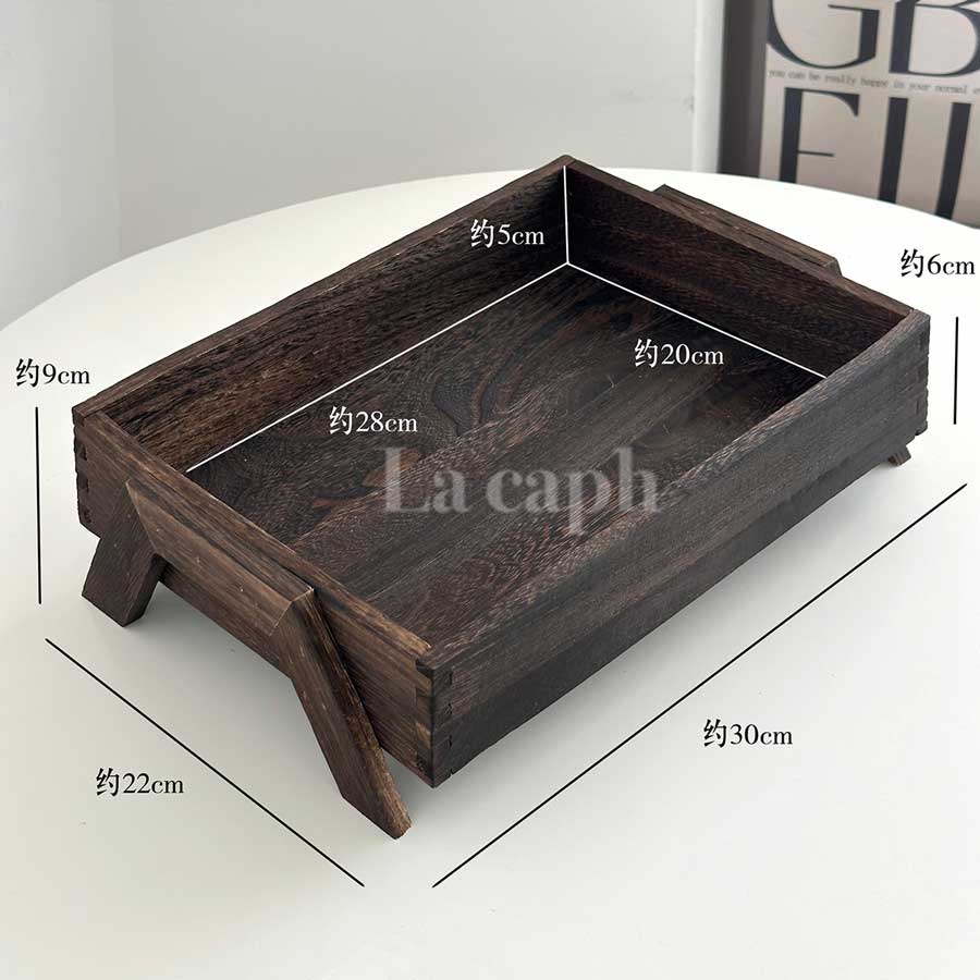 rustic wooden display tray