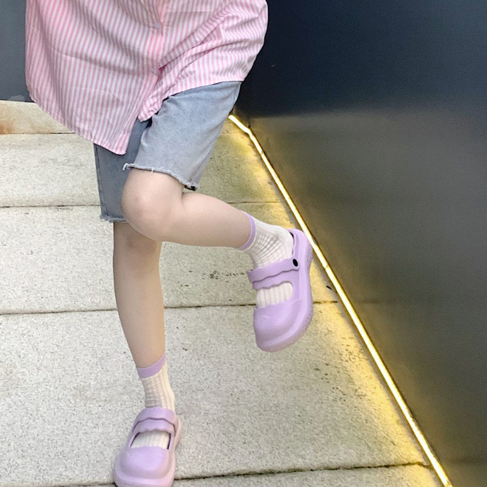 7color scallop band rubber room shoes