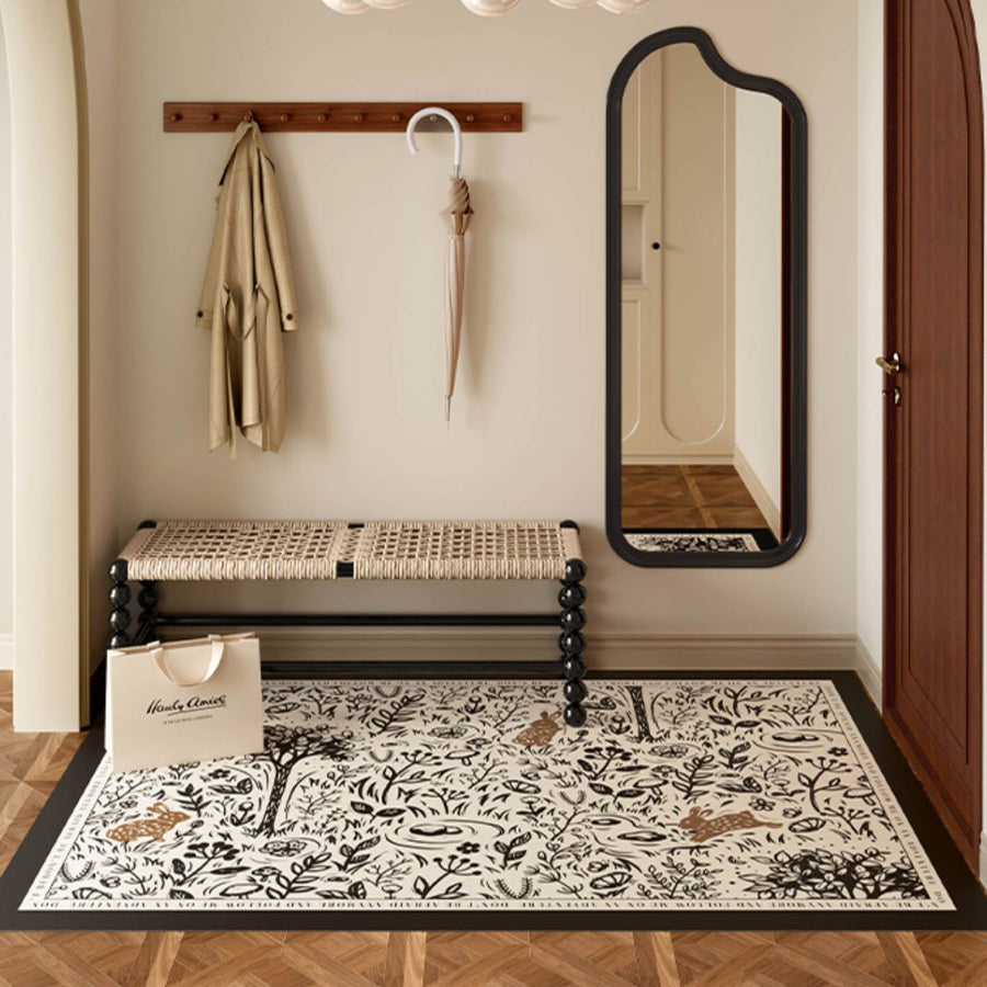 lost forest black door mat