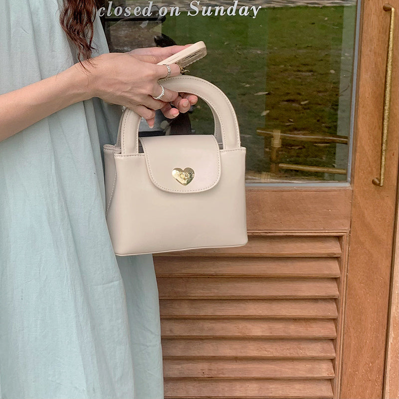 2color heart lock 2way handbag