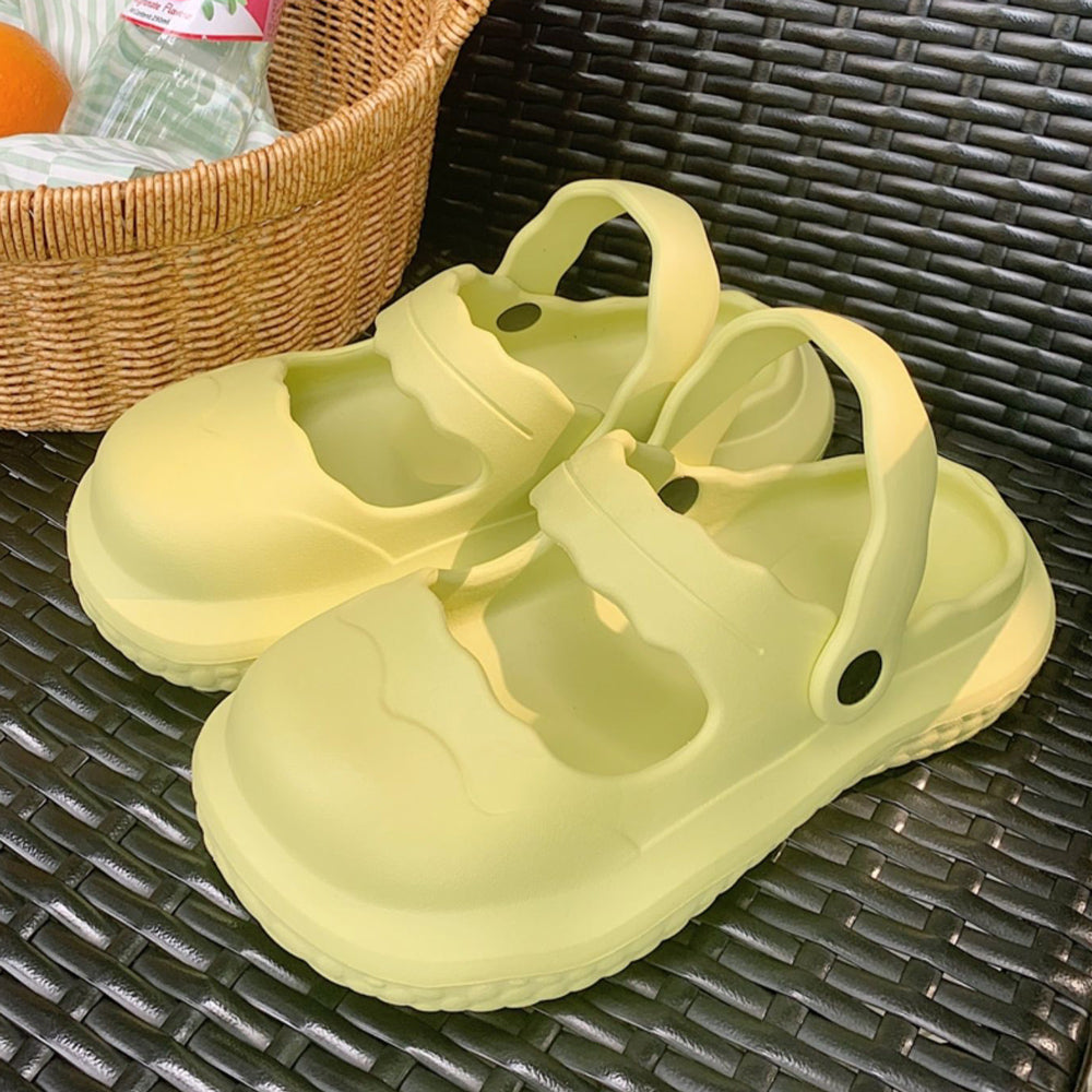 7color scallop band rubber room shoes