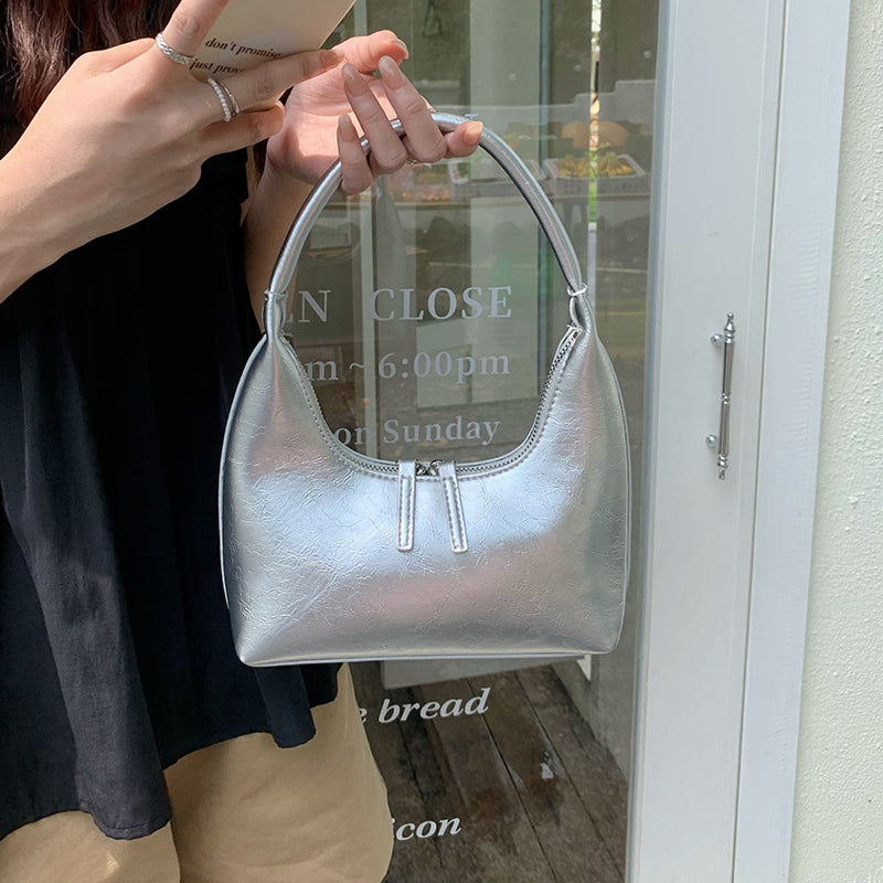 3color leather mini handbag