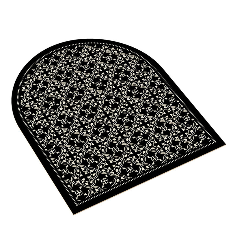 4design monotone flower tile door mat