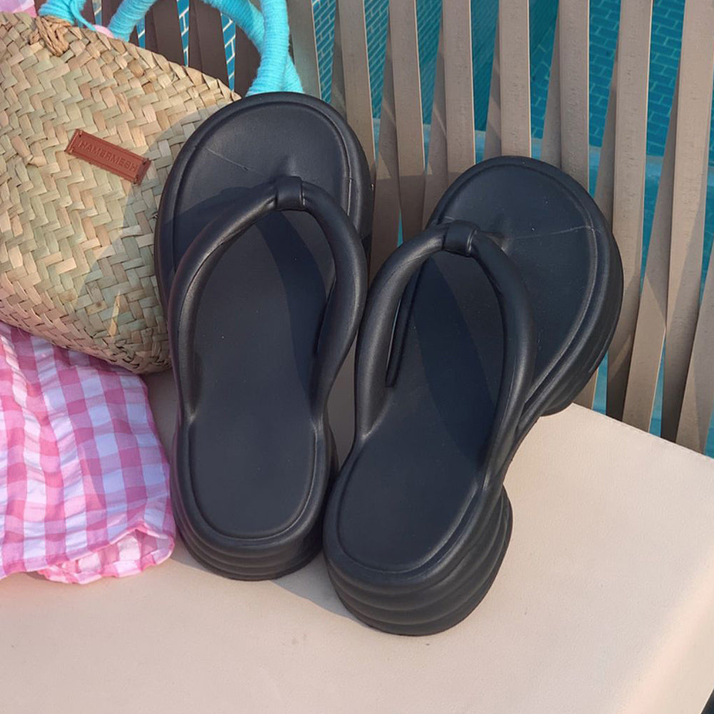 7color chunky heel rubber room shoes