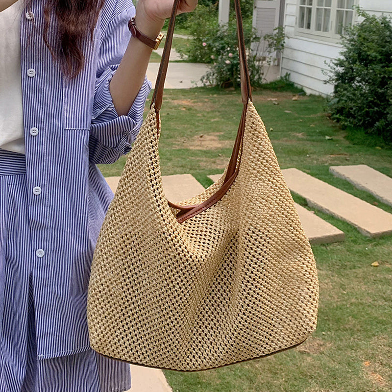 4color inner pouch straw bag