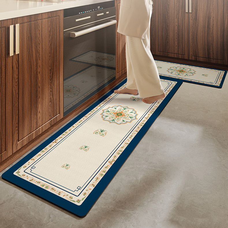 8design blue color kitchen mat