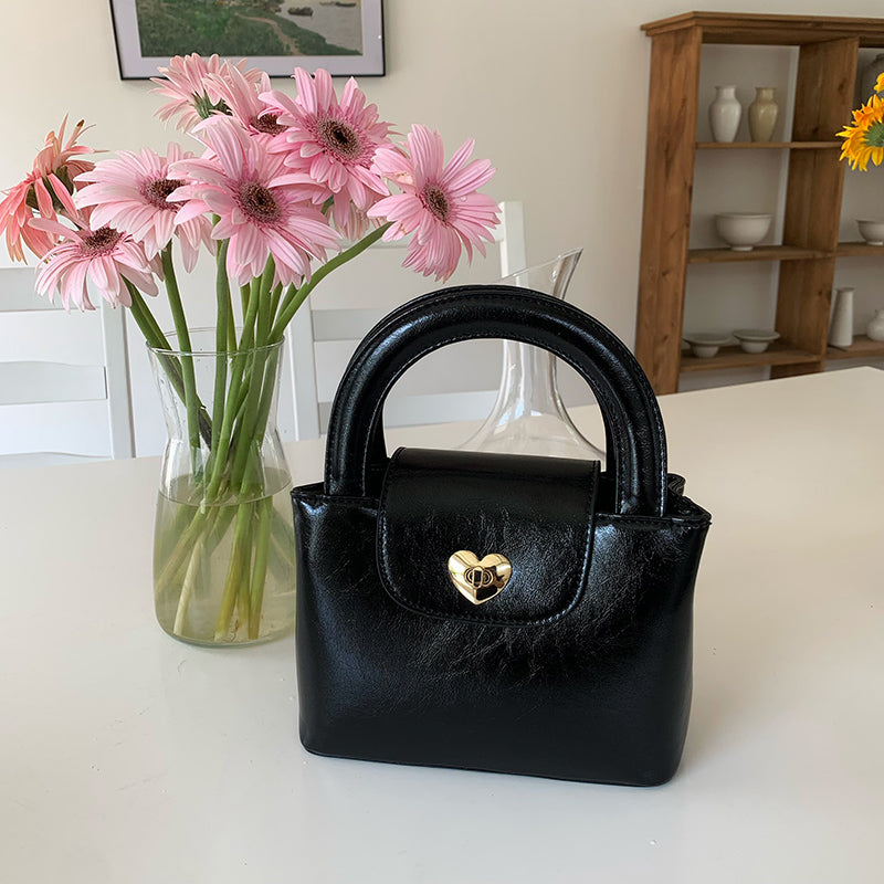 2color heart lock 2way handbag