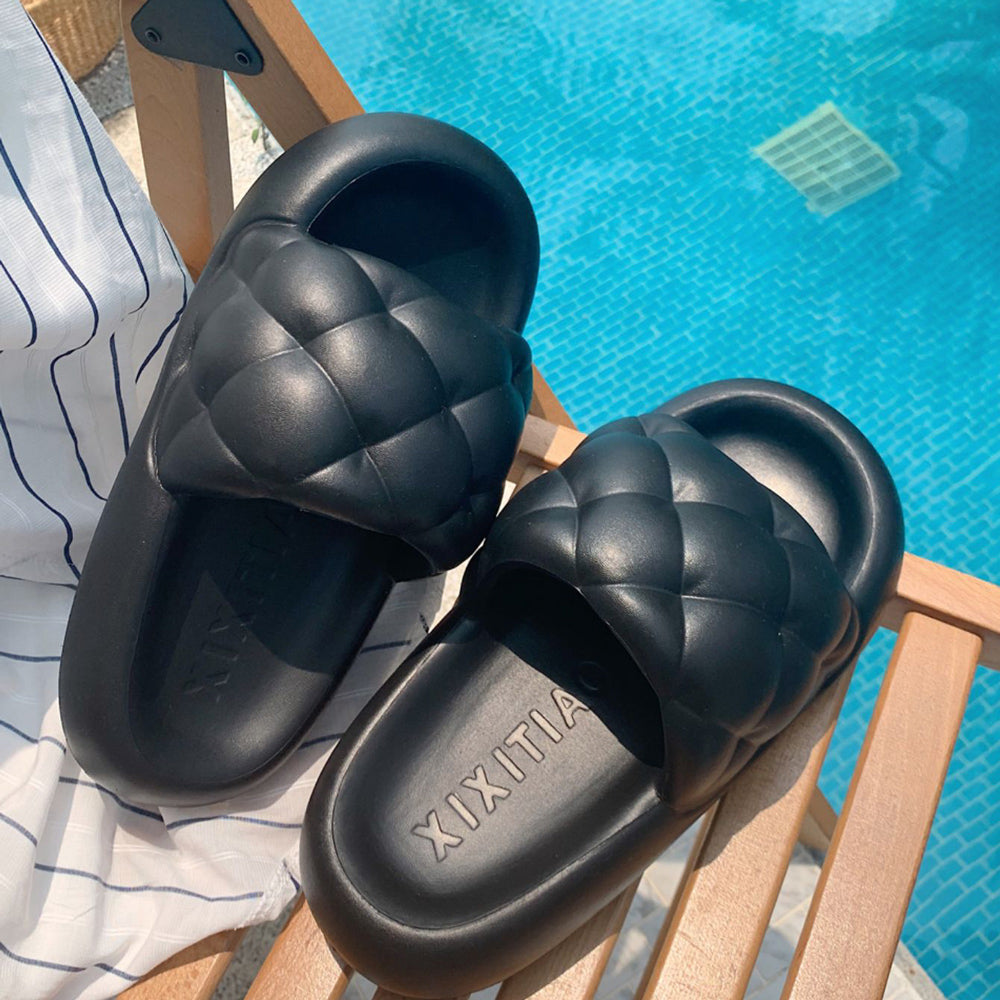 4color quilting rubber room shoes