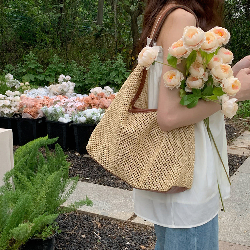 4color inner pouch straw bag
