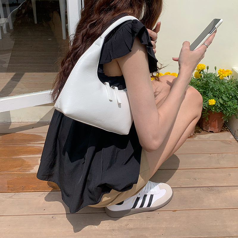 3color leather mini handbag