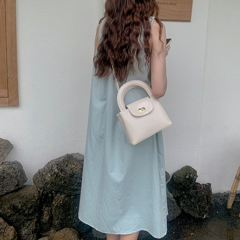 2color heart lock 2way handbag