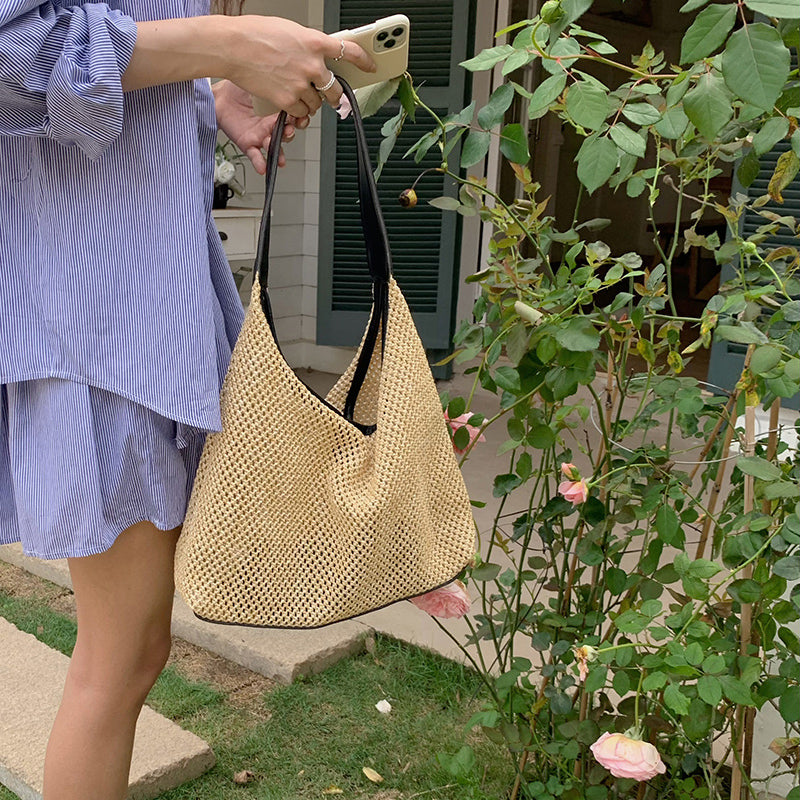 4color inner pouch straw bag