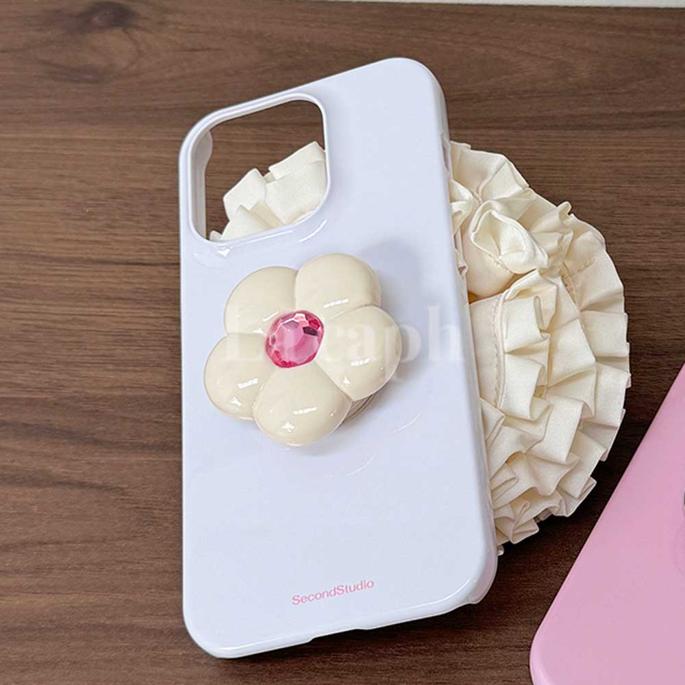 flower grip white iPhone case (6colors)