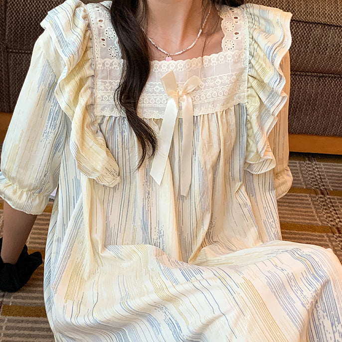 2type square neck frill roomwear