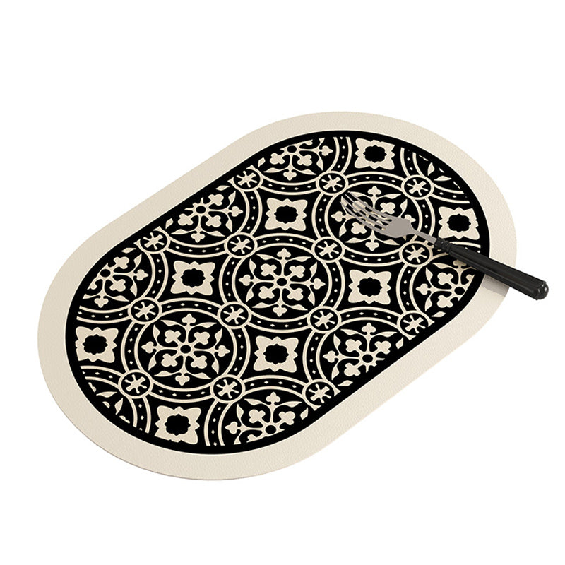 2color monotone flower tile place mat