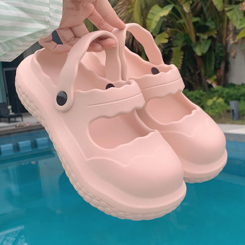 7color scallop band rubber room shoes