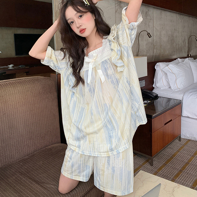 2type square neck frill roomwear