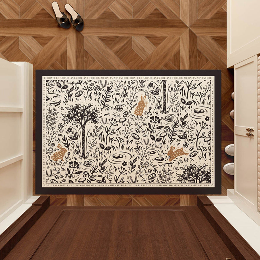 lost forest black door mat