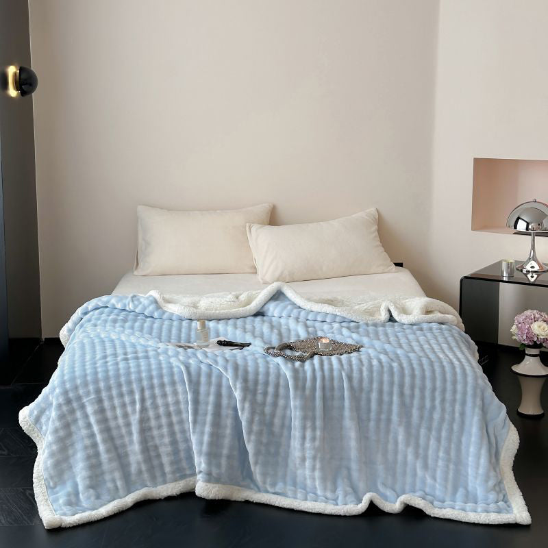 5color 3D boa blanket