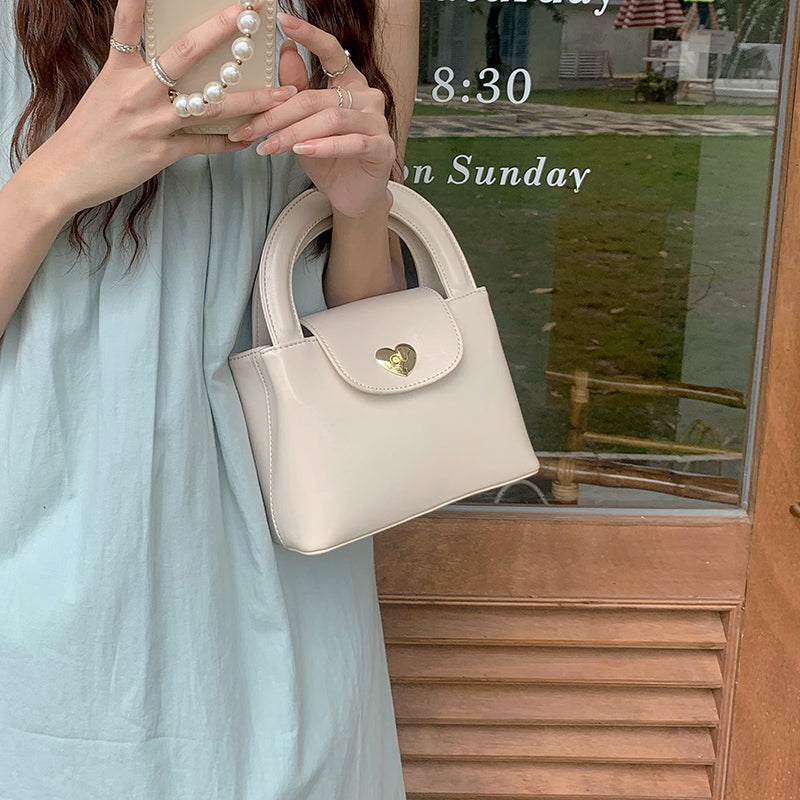 2color heart lock 2way handbag