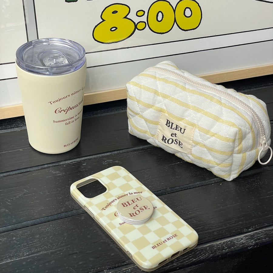 4color pastel border pouch