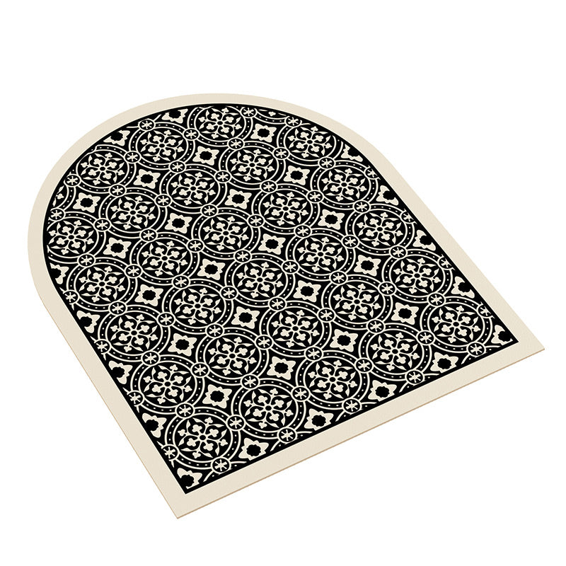 4design monotone flower tile door mat