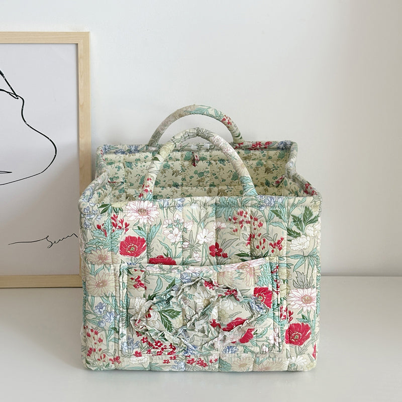 2color quilting flower bag