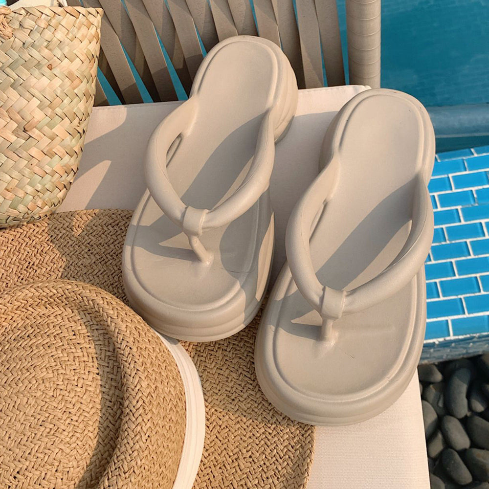 7color chunky heel rubber room shoes