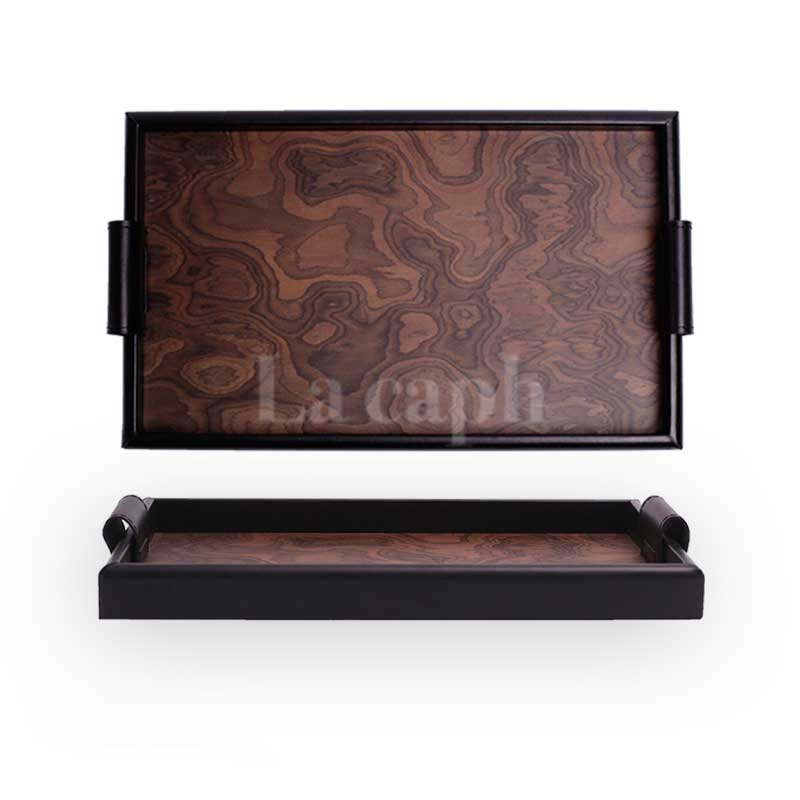 wood grain accessory tray