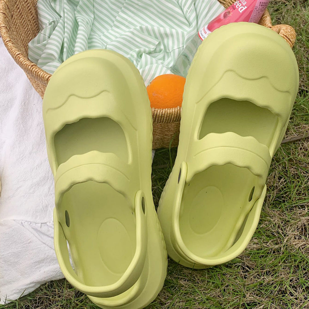 7color scallop band rubber room shoes