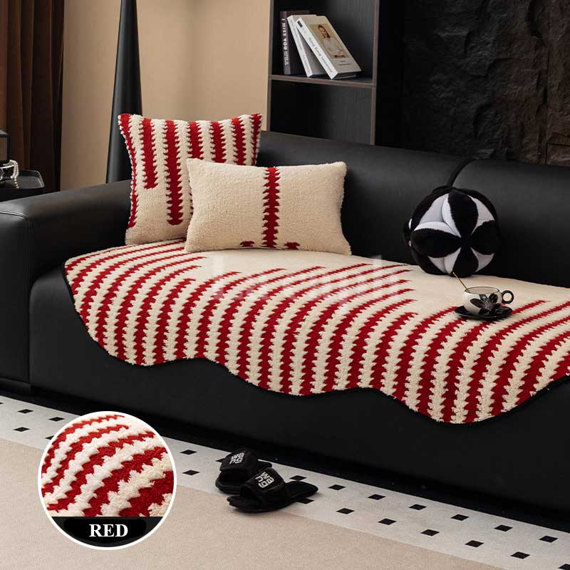 fluffy stripe sofa cover (4colors)