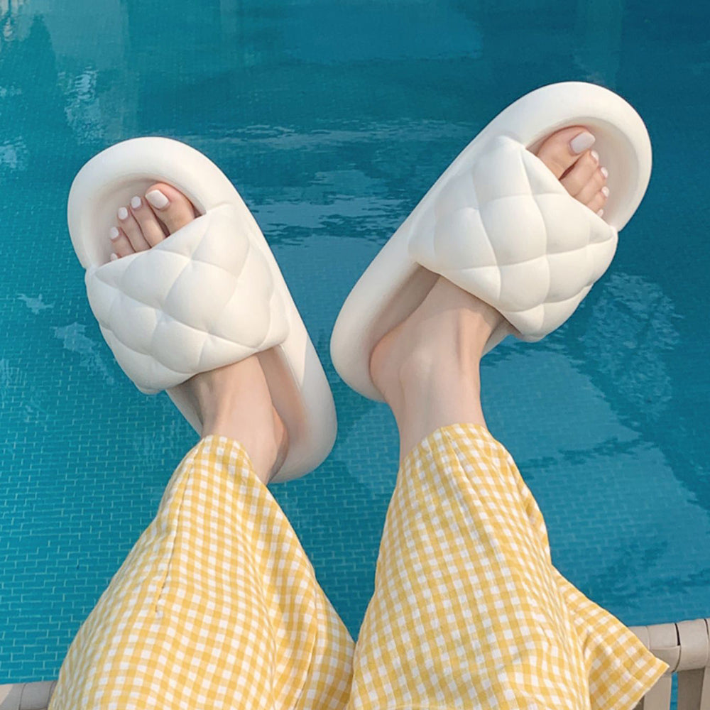 4color quilting rubber room shoes