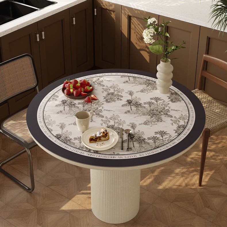 black glorious tree round table mat